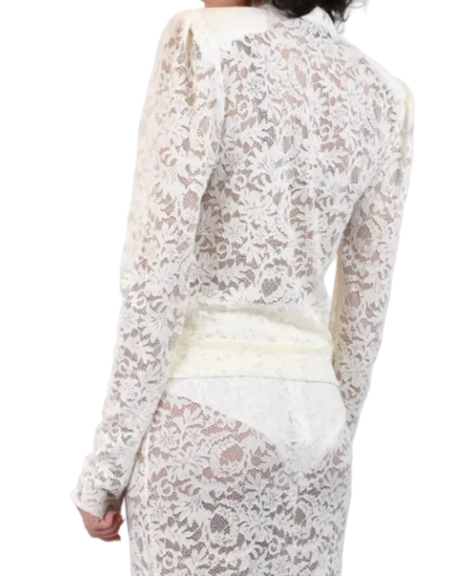 HAVEONE -CAMICIA IN PIZZO CON ALAMARI