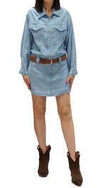 HAVEONE -ABITO DENIM CON CITURE