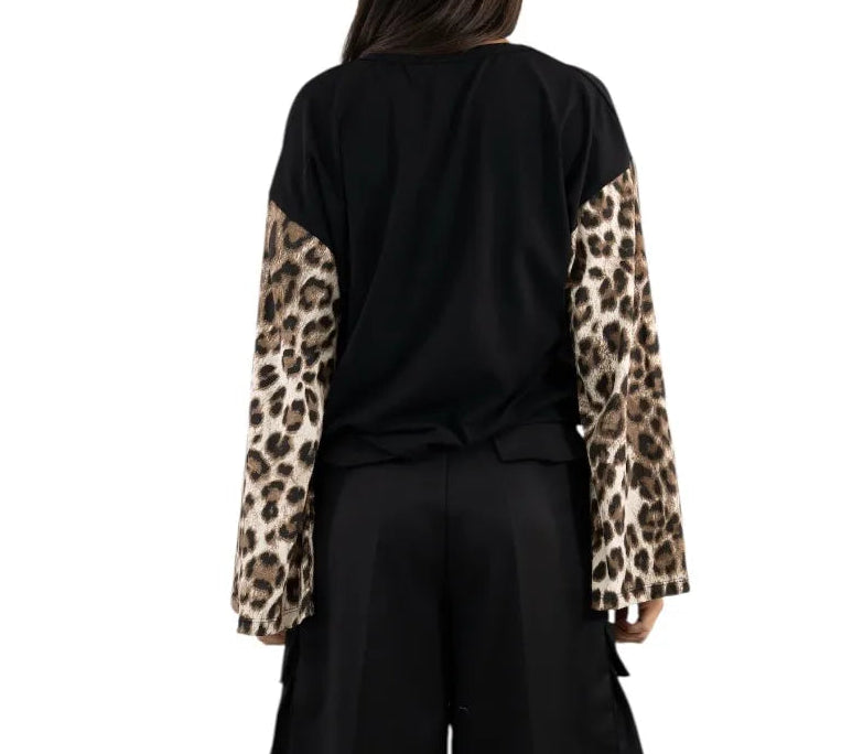 HAVEONE -T-SHIRT MANICA MACULATA A CAMPANA