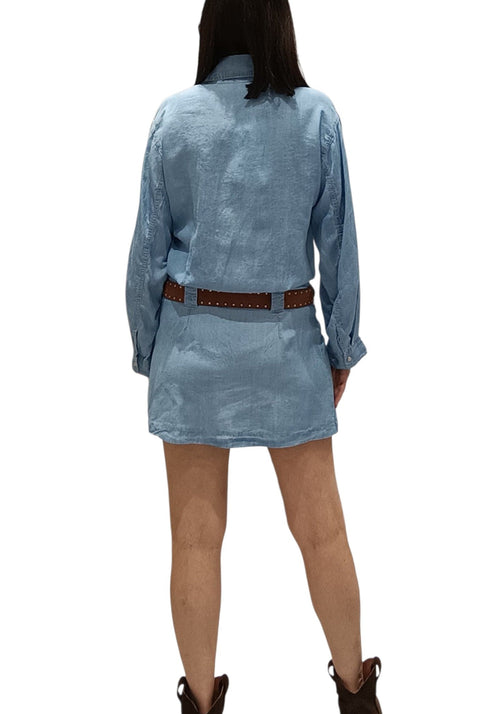 HAVEONE -ABITO DENIM CON CITURE