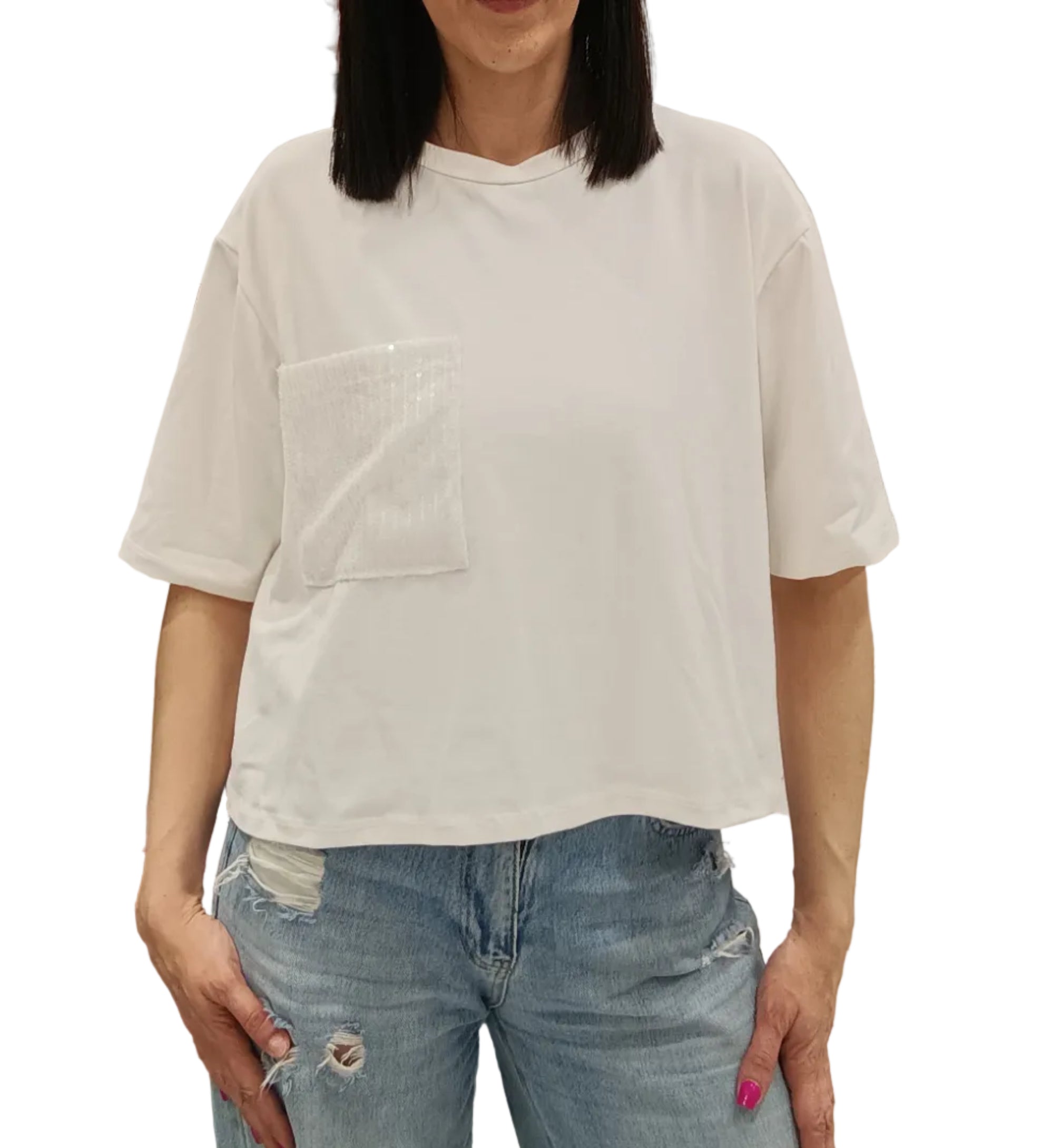 HAVEONE -T SHIRT TASCHINO PAILLETTES